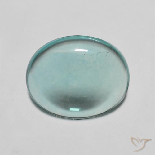 3.08ct طبيعي أخضر مزرق الفلوريت معدن متبلور, بيضوي, شفاف