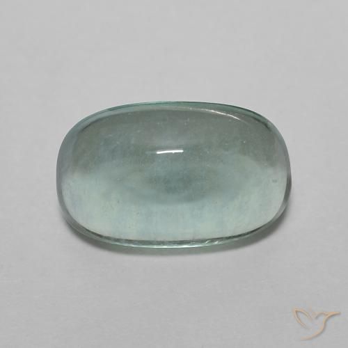 3.12ct طبيعي أخضر أزرق فاتح الفلوريت معدن متبلور, بيضوي, شفاف