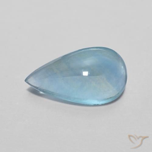 2.11ct طبيعي أخضر أزرق فاتح الفلوريت معدن متبلور, شكل الكمثرى, شفاف