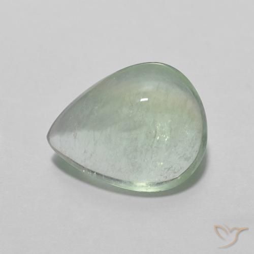 3.00ct طبيعي أخضر فاتح جدا الفلوريت معدن متبلور, شكل الكمثرى, شفاف