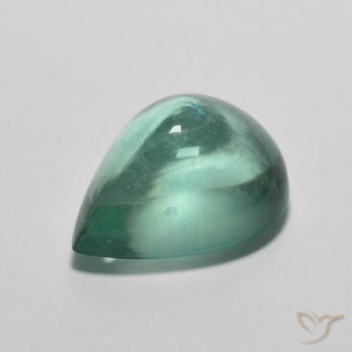 4.81ct طبيعي أخضر أزرق الفلوريت معدن متبلور, شكل الكمثرى, شفاف
