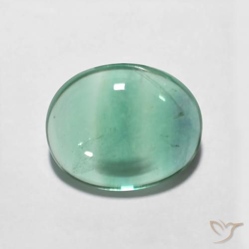 4.24ct طبيعي أخضر مزرق الفلوريت معدن متبلور, بيضوي, شفاف