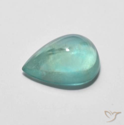 2.96ct طبيعي أخضر أزرق كثيف فلوريت, شكل الكمثرى, شفاف