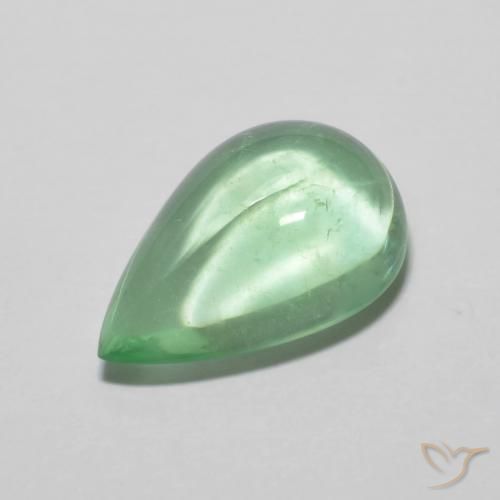 5.58ct طبيعي اخضر فاتح فلوريت, شكل الكمثرى, شفاف