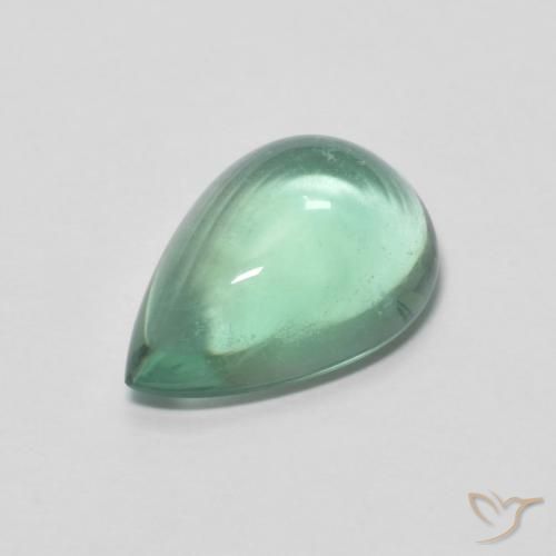 4.38ct طبيعي أخضر مزرق فلوريت, شكل الكمثرى, شفاف