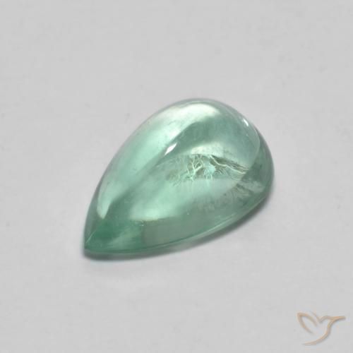 2.31ct طبيعي أخضر مزرق الفلوريت معدن متبلور, شكل الكمثرى, شفاف
