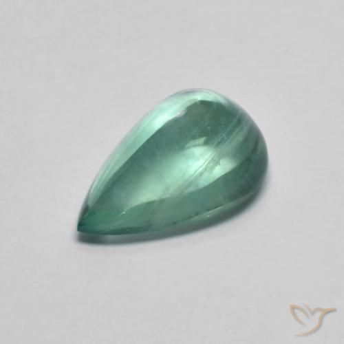 3.03ct طبيعي أخضر أزرق فاتح الفلوريت معدن متبلور, شكل الكمثرى, شفاف