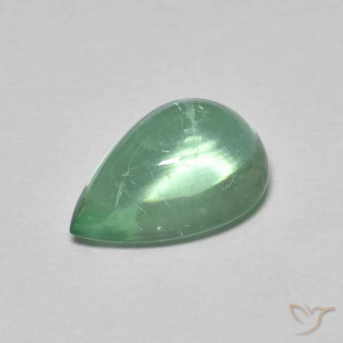 2.97ct طبيعي نعناعى فاتح فلوريت, شكل الكمثرى, شفاف