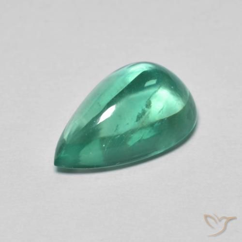 4.30ct طبيعي أخضر مزرق الفلوريت معدن متبلور, شكل الكمثرى, شفاف