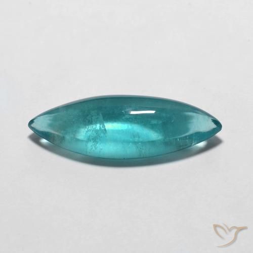 فلوريت طبيعي بلون أخضر أزرق كثيف، وزن ‎5.24‎ قيراط، شكل ماركيز، مقاس ‎19.5x6.9‎ مم