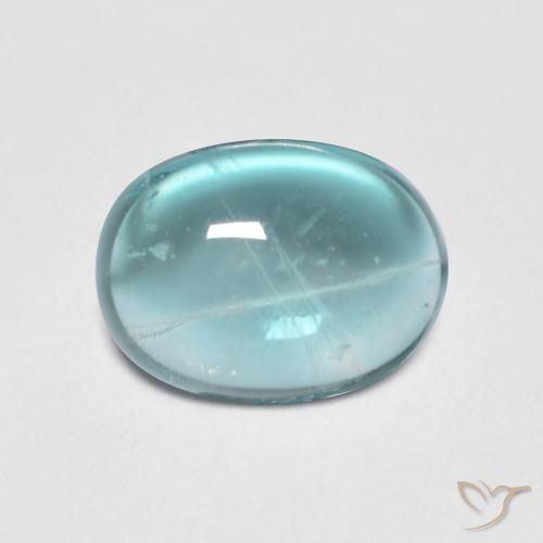 2.78ct طبيعي أخضر أزرق متوسط فلوريت, بيضوي, شفاف