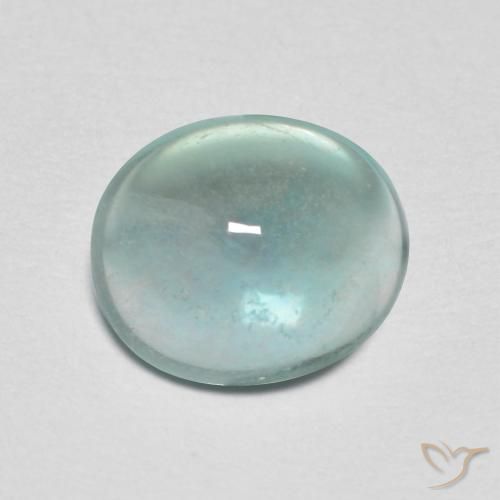 2.19ct طبيعي أخضر باهت الفلوريت معدن متبلور, بيضوي, شفاف