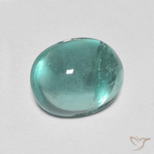 2.25ct طبيعي أخضر أزرق فاتح الفلوريت معدن متبلور, بيضوي, شفاف