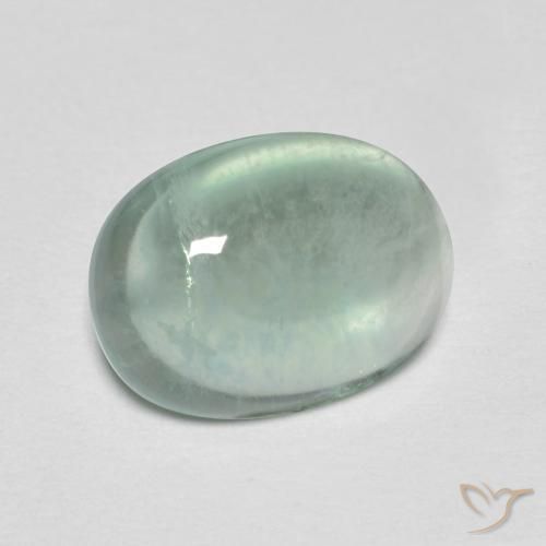 4.02ct طبيعي أخضر نعناعى فاتح فلوريت, بيضوي, شفاف