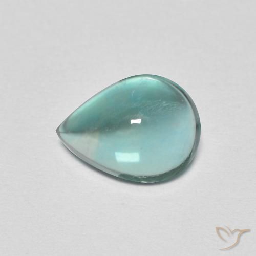 2.05ct طبيعي أخضر أزرق فاتح الفلوريت معدن متبلور, شكل الكمثرى, شفاف