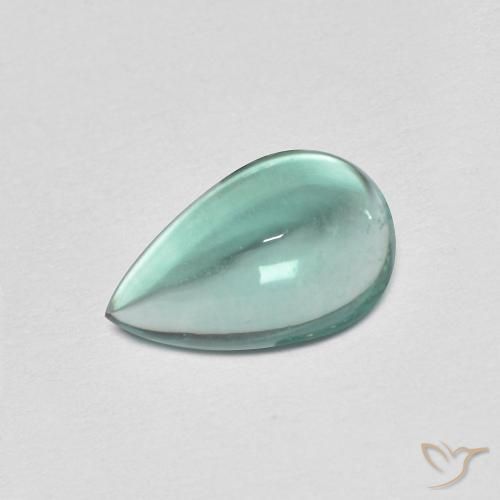 1.78ct طبيعي أخضر أزرق فاتح فلوريت, شكل الكمثرى, شفاف