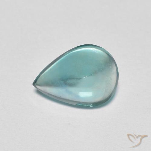 1.97ct طبيعي أخضر أزرق متوسط فلوريت, شكل الكمثرى, شفاف