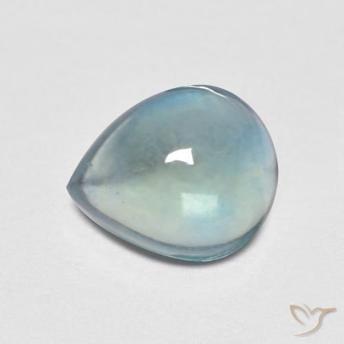 2.17ct طبيعي شرشيرى فاتح الفلوريت معدن متبلور, شكل الكمثرى, شفاف