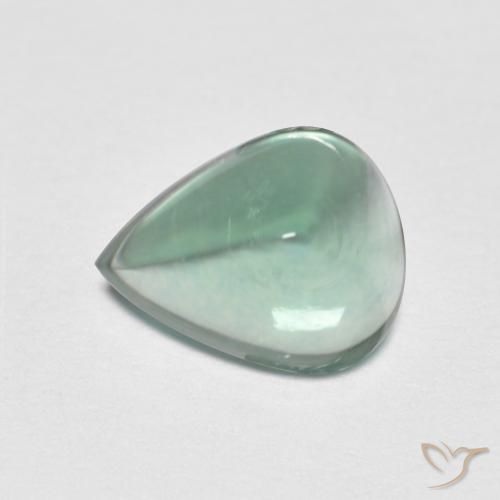 2.94ct طبيعي أخضر مزرق الفلوريت معدن متبلور, شكل الكمثرى, شفاف