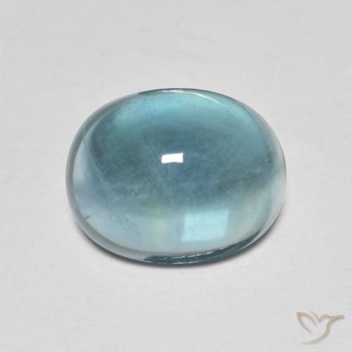 5.05ct طبيعي أخضر أزرق فلوريت, بيضوي, شفاف