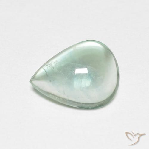 2.06ct طبيعي أخضر أزرق فاتح الفلوريت معدن متبلور, شكل الكمثرى, شفاف