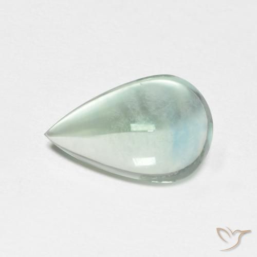 1.95ct طبيعي أخضر أزرق فاتح الفلوريت معدن متبلور, شكل الكمثرى, شفاف