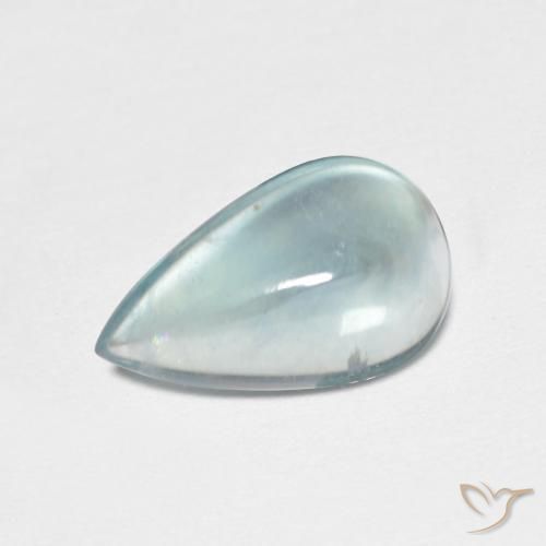 2.00ct طبيعي أخضر أزرق متوسط الفلوريت معدن متبلور, شكل الكمثرى, شفاف