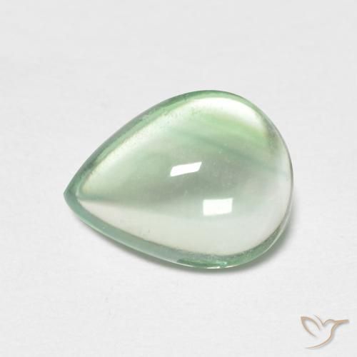 2.21ct طبيعي أخضر متوسط الفلوريت معدن متبلور, شكل الكمثرى, شفاف