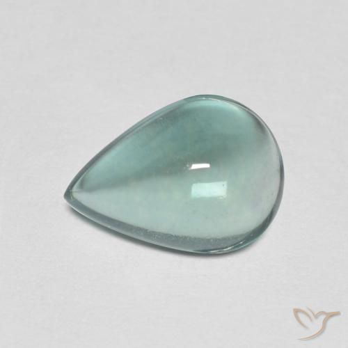 2.34ct طبيعي أخضر أزرق فاتح جدا الفلوريت معدن متبلور, شكل الكمثرى, شفاف