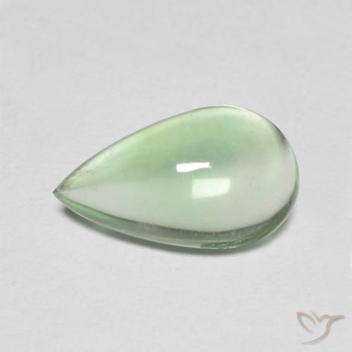 2.66ct طبيعي اخضر فاتح الفلوريت معدن متبلور, شكل الكمثرى, شفاف