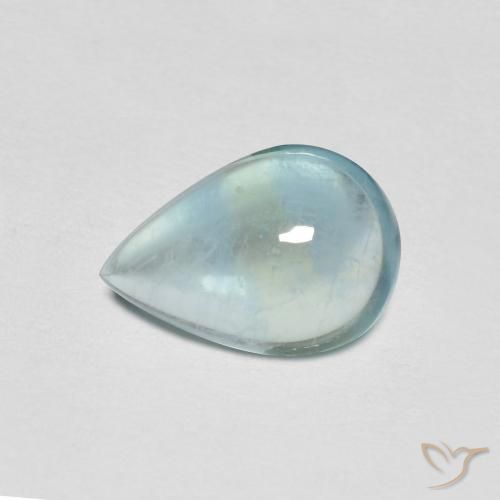 2.10ct طبيعي أخضر أزرق فاتح الفلوريت معدن متبلور, شكل الكمثرى, شفاف