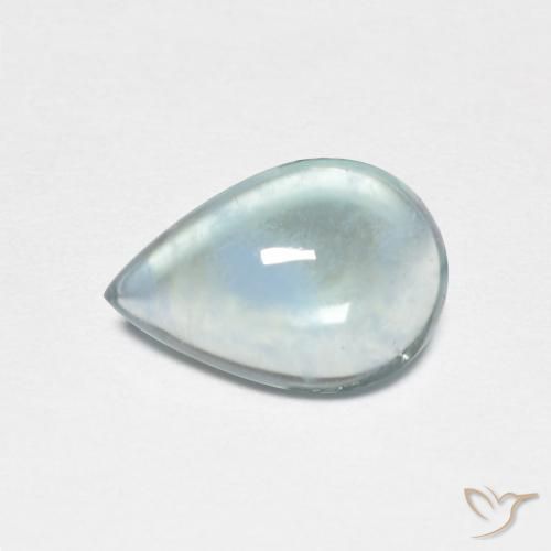 2.08ct طبيعي أخضر-أزرق فاتح الفلوريت معدن متبلور, شكل الكمثرى, شفاف