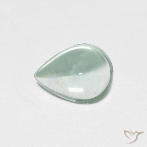 1.73ct طبيعي أخضر أزرق فاتح فلوريت, شكل الكمثرى, شفاف