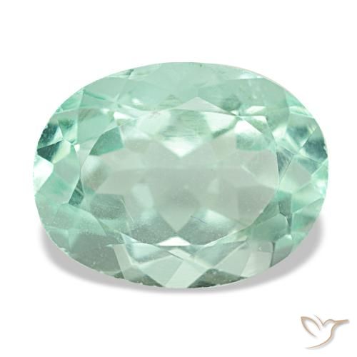 5.65ct أخضر فلوريت, بيضاوي, قليلا جدا