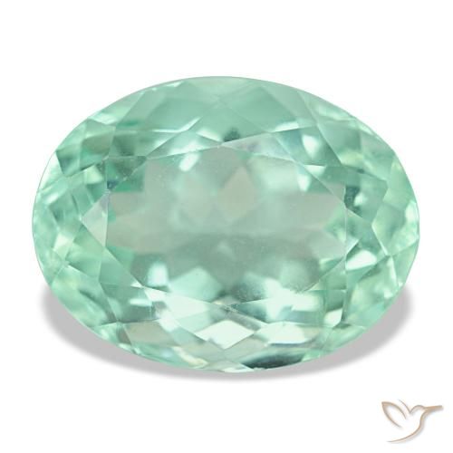 11.70ct أخضر فلوريت, بيضاوي, قليلا جدا
