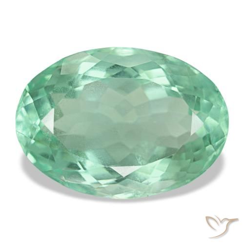 14.51ct أخضر فلوريت, بيضاوي, قليلا جدا
