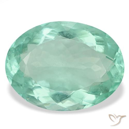 23.22ct فيروز فلوريت, بيضاوي, قليلا جدا