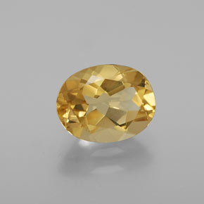 بيريل ذهبي طبيعي بلون أصفر، وزن ‎1.86‎ قيراط، شكل بيضاوى، مقاس ‎9.2x7.2‎ مم