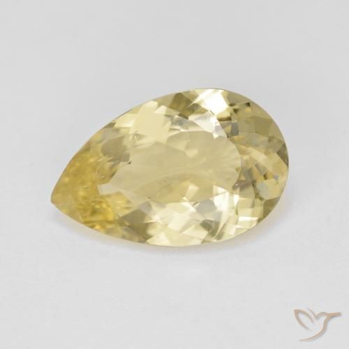 3.20ct طبيعي أصفر-ذهبى فاتح جولدن بيريل, شكل الكمثرى, VS-SI