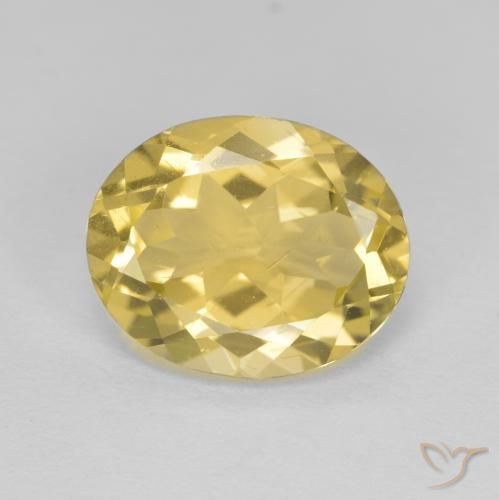 3.37ct طبيعي ذهبى لامع جولدن بيريل, بيضوي, قليلا جدا