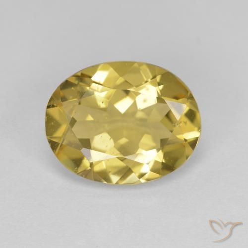 2.72ct طبيعي أصفر متوسط جولدن بيريل, بيضوي, قليلا جدا
