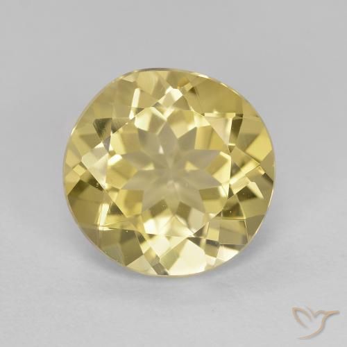 2.55ct طبيعي أصفر فاتح-متوسط جولدن بيريل, دائري, VVS