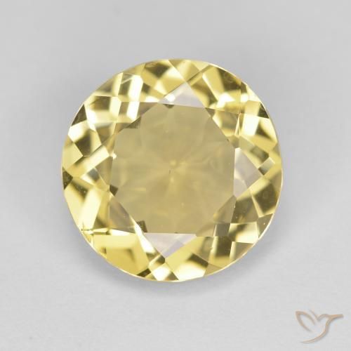 2.09ct طبيعي أصفر-ذهبى فاتح جولدن بيريل, دائري, VVS