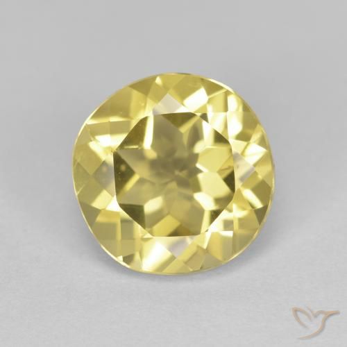 1.90ct طبيعي أصفر فاتح-متوسط جولدن بيريل, دائري, VVS
