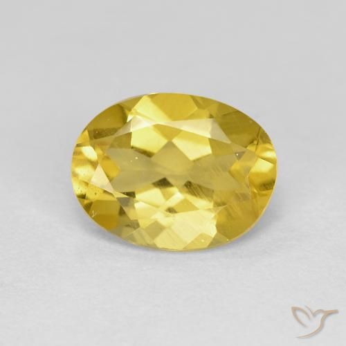 1.72ct طبيعي أصفر متوسط جولدن بيريل, بيضوي, قليلا جدا