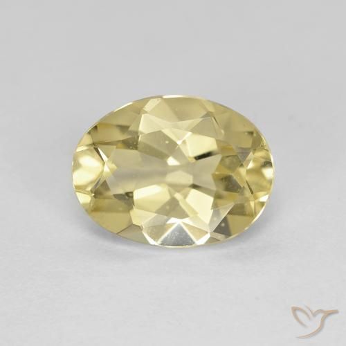 1.60ct طبيعي أصفر ترابى فاتح جولدن بيريل, بيضوي, VVS