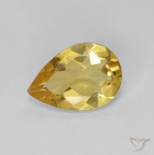 1.45ct طبيعي ذهبي جولدن بيريل, شكل الكمثرى, قليلا جدا
