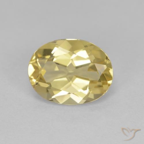 1.92ct طبيعي أصفر فاتح جولدن بيريل, بيضوي, VVS-VS