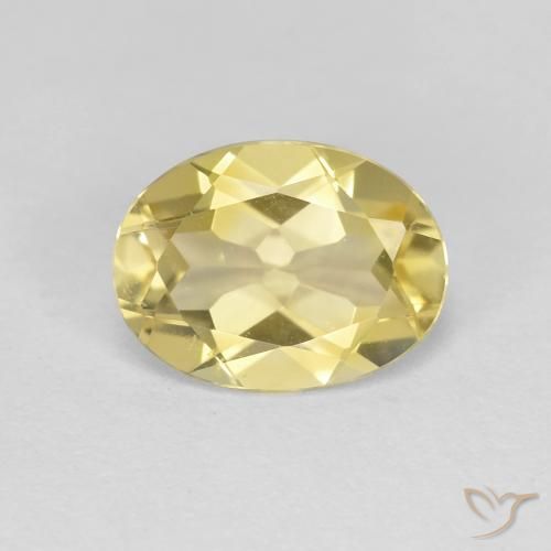 1.52ct طبيعي أصفر فاتح-متوسط جولدن بيريل, بيضوي, قليلا جدا