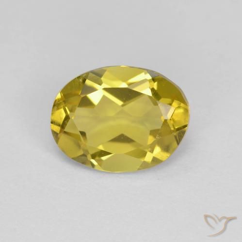 1.14ct طبيعي أصفر فاتح-متوسط جولدن بيريل, بيضوي, VVS-VS